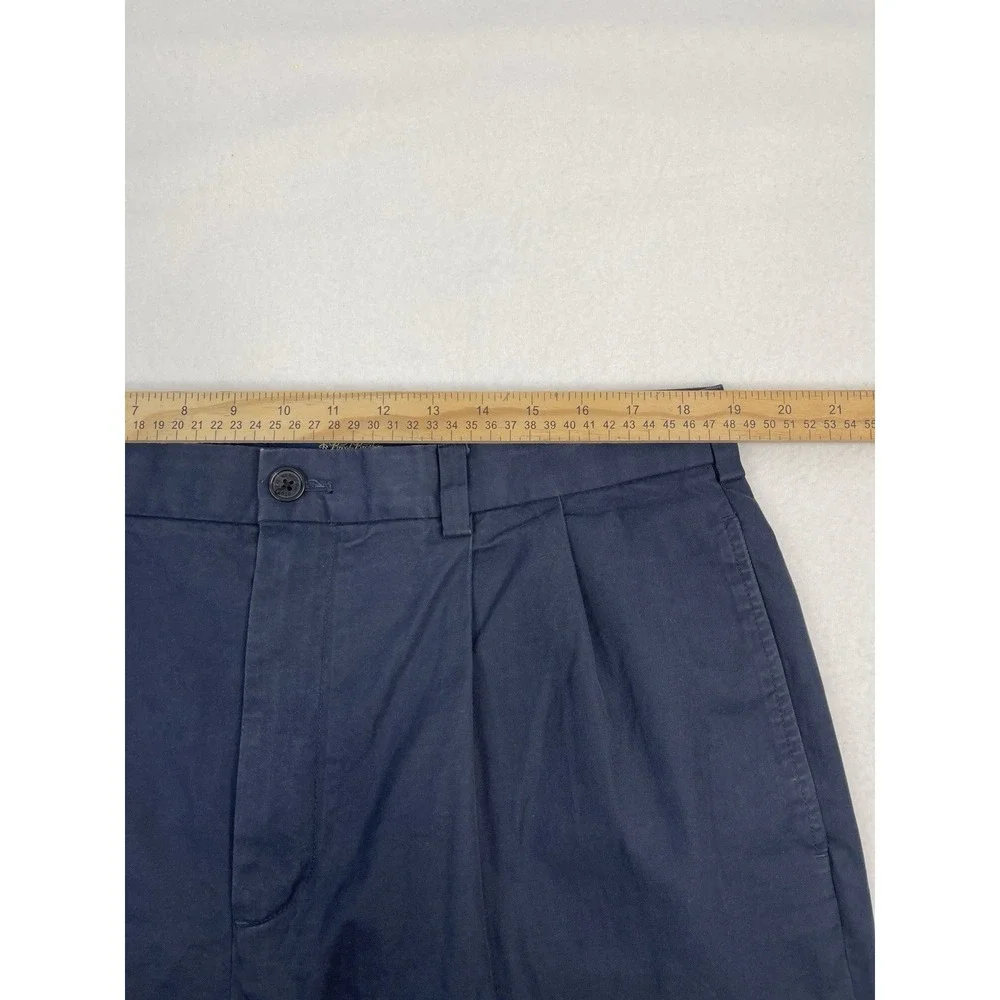Brooks Brothers Advantage Chino Pants Elliot Men's 38 31 Navy Pleated Cuffed